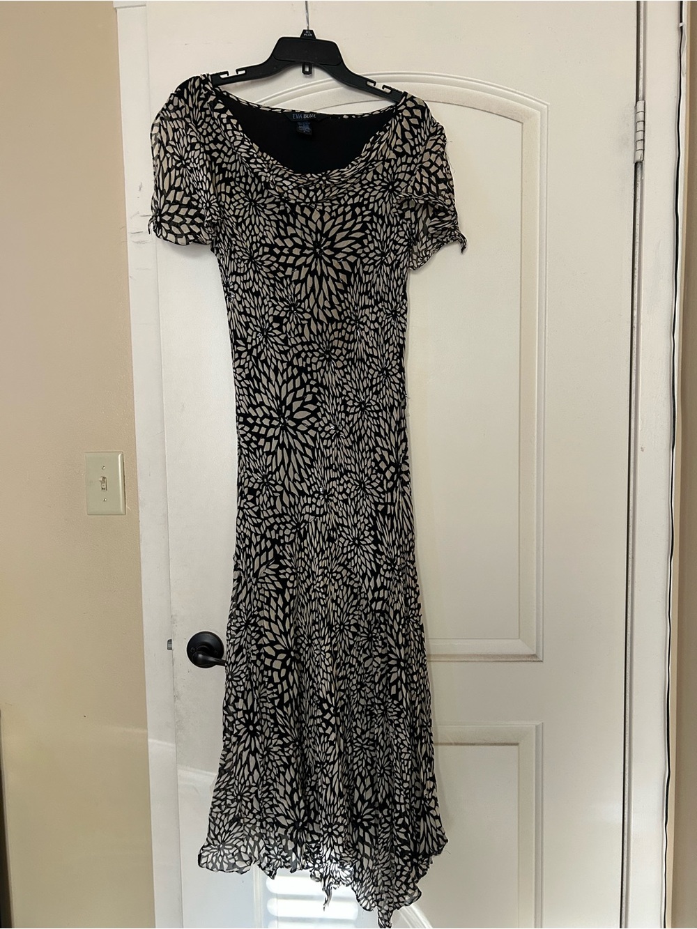 Eva Blue Long Off-Shoulder dress